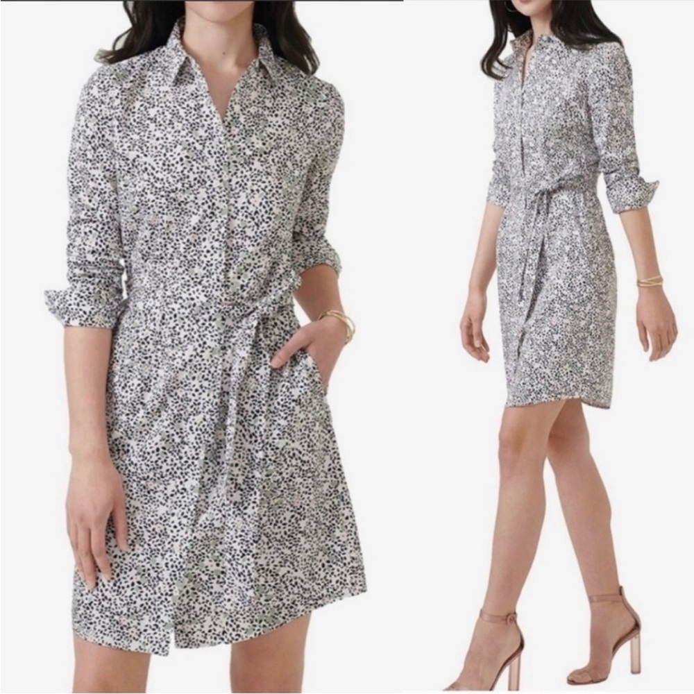 Untuck it Women’s Phoebe Long Sleeve Dress size 6 white floral